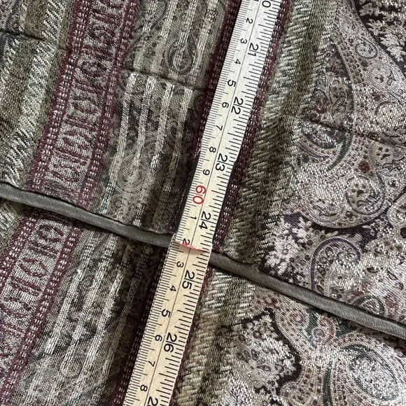 Croscill Pillow Shams Tangier King Damask Stripe Bronze Burgundy Rich Set Of 2 - Picture 10 of 12